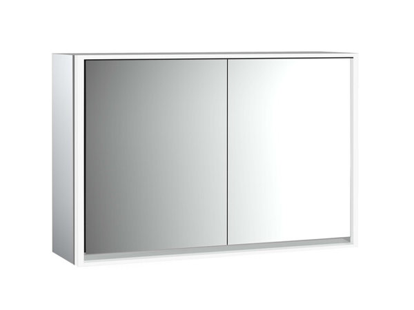 Emco loft illuminated mirror cabinet, 1200 mm, 2 doors, with mirrored side walls, surface mount mode...