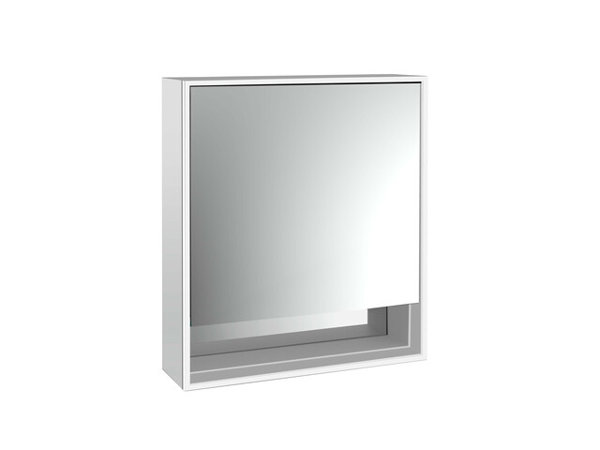 Emco loft illuminated mirror cabinet with lower shelf 600mm, with mirrored side walls, surface-mounted model, 9798052