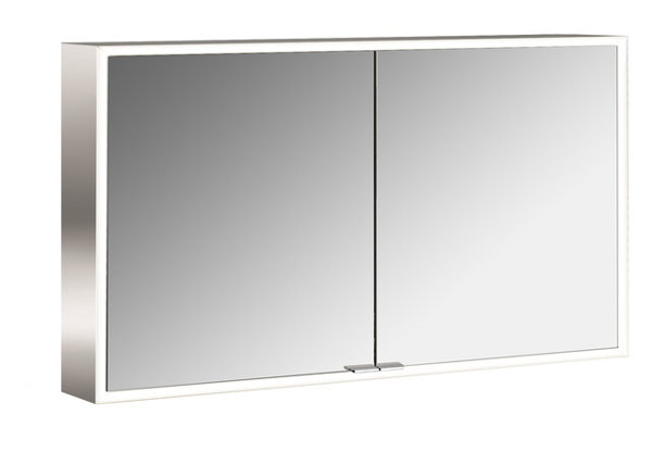 Emco prime Facelift illuminated mirror cabinet, 1200 mm, 2 doors, with mirrored side walls, surface ...