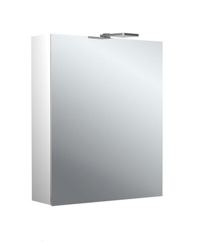 Emco pure 2 Style LED illuminated mirror cabinet with top spotlights, 1 door hinges changeable, 600x...