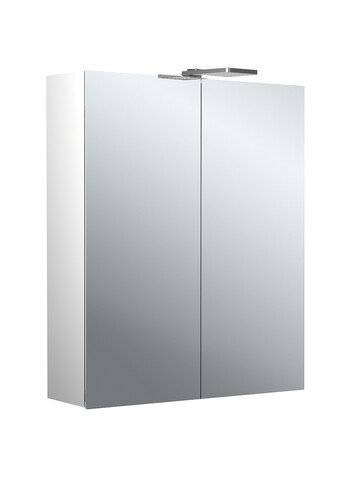 Emco pure 2 Style LED illuminated mirror cabinet with top spotlights, 2 doors, 600x711x153mm, 979705302