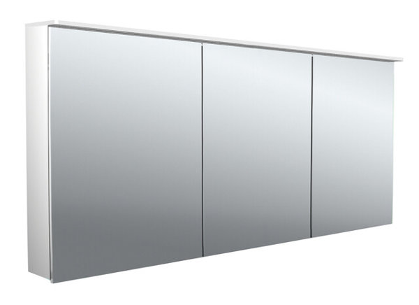 Emco pure 2 design LED illuminated mirror cabinet with light sail, 3 doors, 1600x711x153mm, 979705407