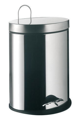 Emco system2 waste bin, lid and pedal, oval, 5l, stainless steel, 355300004