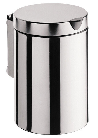 Emco system2 waste bin, with lid, wall-mounted, 3 liters, stainless steel, 355300100