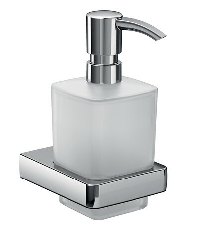 Emco trend liquid soap dispenser, container crystal glass satin, dosing pump plastic, chrome