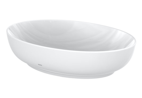 TOTO WU Countertop washbasin, without tap hole, round, with overflow, 550x380mm, Cefiontect, L1705E