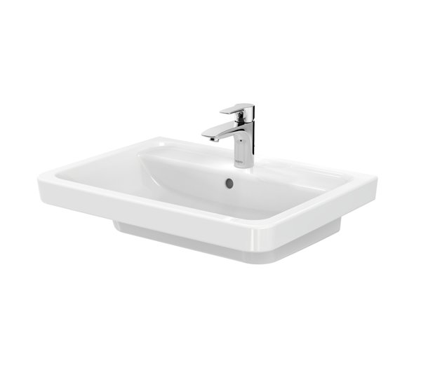 TOTO CF washbasin, 1 tap hole, with overflow, 654x483mm, Cefiontect, combinable with CF half column,...