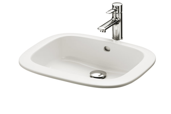 TOTO built-in washbasin, square, without tap hole, with overflow, 530x450mm, Cefiontect, LW763Y