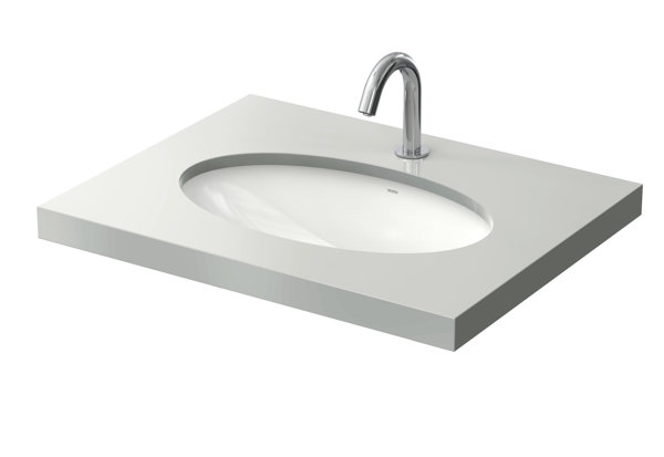 TOTO WU undermount washbasin, without tap hole, with overflow, 590x380mm, round basin, LW1506JUYWF#W