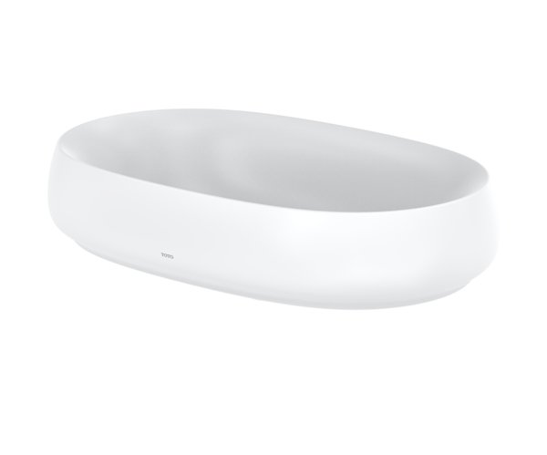 TOTO CE Countertop washbasin, without tap hole, with overflow, round, 600x380mm, Cefiontect, made of...