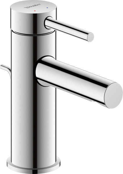 Duravit Circle single-lever basin mixer S MinusFlow, with pop-up waste, 100 mm projection, chrome, CE1012001010