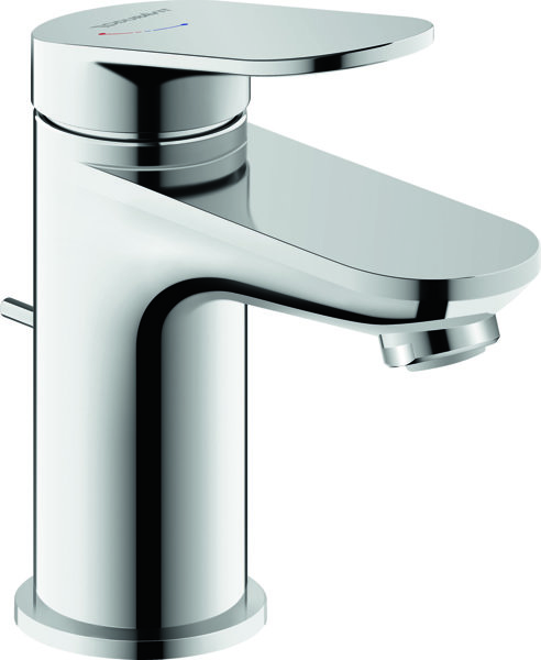 Duravit Wave single-lever basin mixer S FreshStart, with pop-up waste, 95 mm projection, high-gloss chrome, WA1011001010