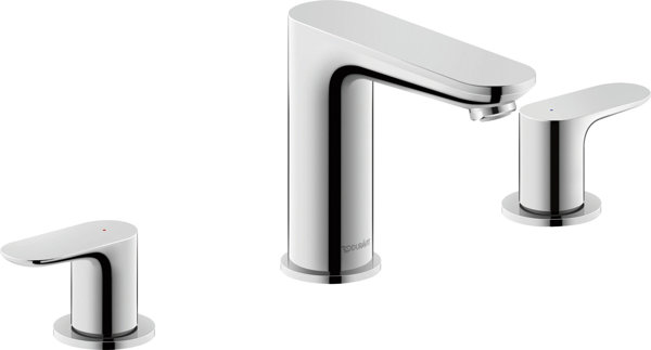 Duravit Wave 3-hole basin mixer, 129 mm projection, with drain set, WA10600050