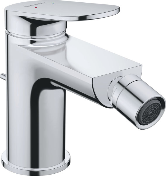 Duravit Wave single lever bidet mixer, projection 128 mm, with drain set, WA24000010