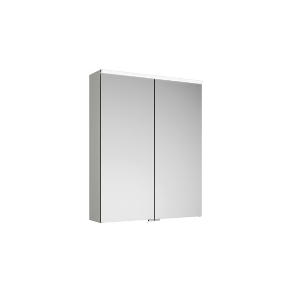 Burgbad Eqio mirror cabinet with horizontal LED lighting, 2 doors, 650x800mm, SPGS065