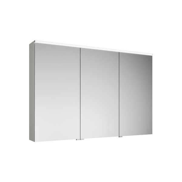 Burgbad Eqio mirror cabinet with horizontal LED lighting, 3 doors, middle stop right, 1200x800mm, SP...