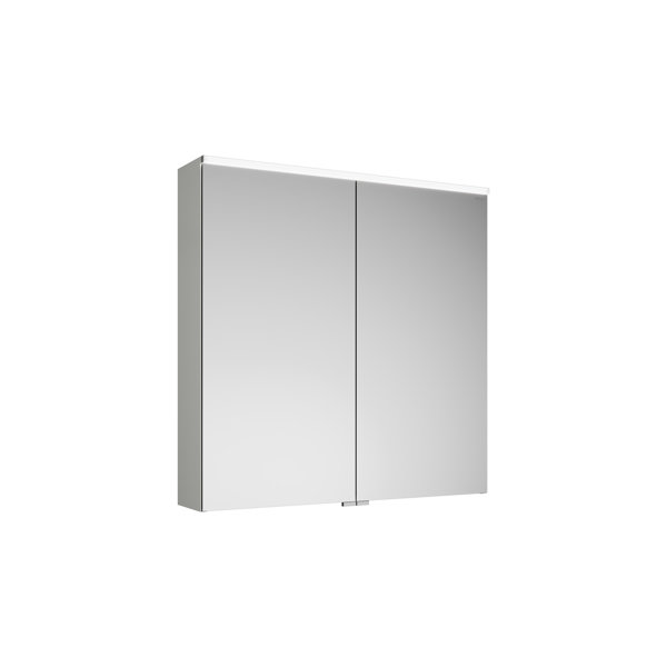 Burgbad Eqio mirror cabinet with horizontal LED lighting and washbasin lighting, 2 doors, 800x800mm, SPGT080