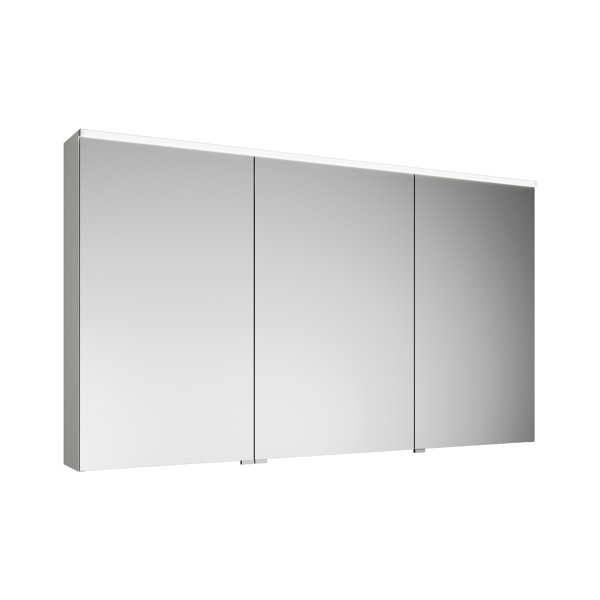 Burgbad Eqio mirror cabinet with horizontal LED lighting, 3 doors, middle stop left, 1400x800mm, SPGS140L