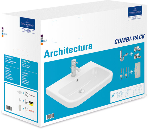 Villeroy & Boch washbasin Architectura 4188S1 Combi- Pack 600x470mm, white