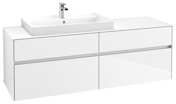 Villeroy & Boch Collaro washbasin cabinet with lighting, 1600x548x500 mm, 4 drawers , for washba...