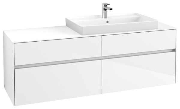 Villeroy & Boch Collaro washbasin cabinet with lighting, 1600x548x500 mm, 4 drawers, for washbas...