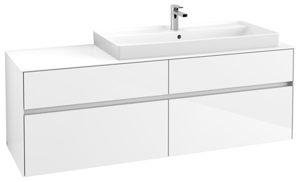 Villeroy & Boch Collaro vanity unit with lighting, 1600x548x500 mm, 4 drawers, for washbasin right, C030B0