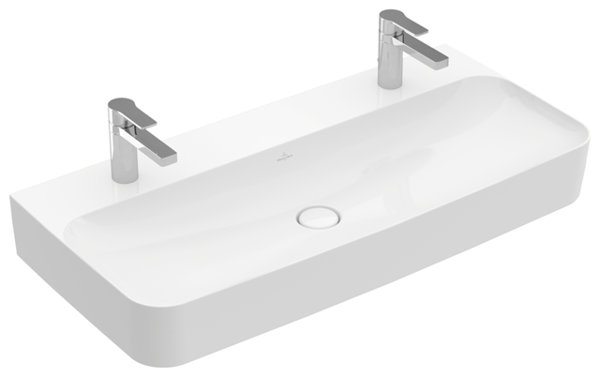 Villeroy und Boch Wash basin Finion 41681L 1000x470mm, without overflow, 2 tap holes, underside poli...