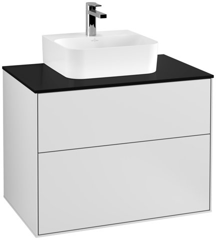 Villeroy und Boch Finion Vanity unit F08200, 800x603x501mm, cover plate Black Matt