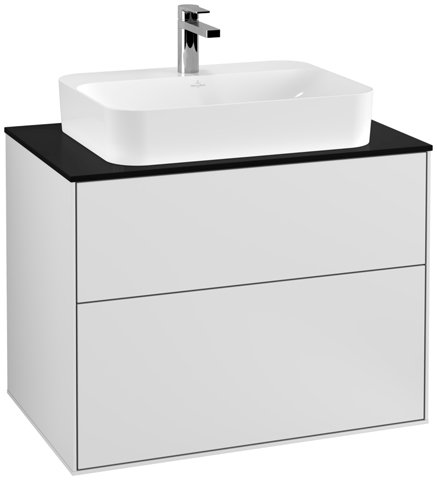 Villeroy und Boch Finion Vanity unit F34200, 800x603x501mm, cover plate Black Matt