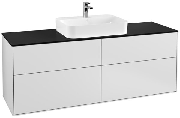 Villeroy und Boch Finion Vanity unit F44100, 1600x603x501mm, cover plate Black Matt