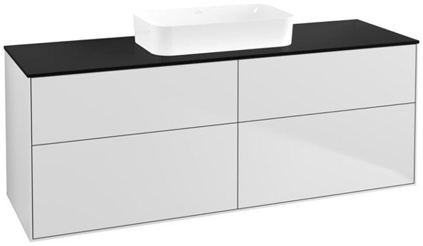 Villeroy und Boch Finion Vanity unit F73200, 1600x603x501mm, cover plate Black Matt F73200