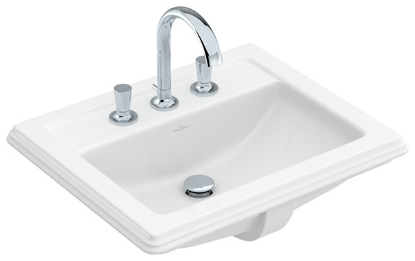 Villeroy und Boch Hommage built-in washbasin 710263 630x525mm, white, with overflow, suitable for 1-...