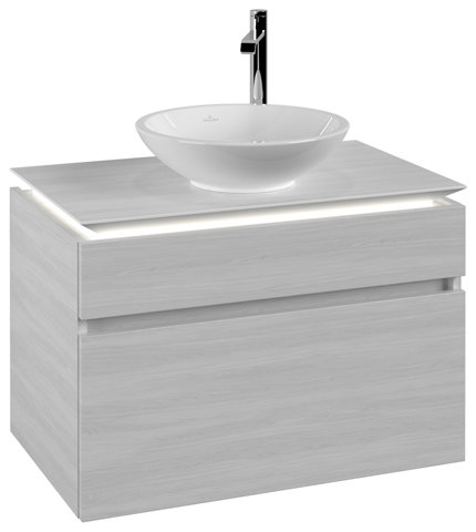 Villeroy & Boch Legato Vanity unit B570, 800x550x500mm, washbasin centric, LED- illumination