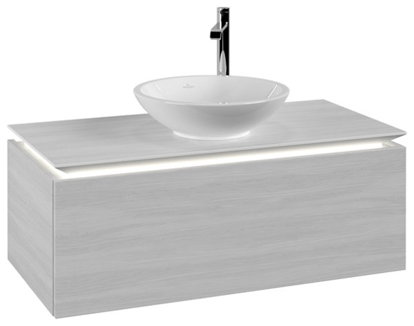 Villeroy & Boch Legato Vanity unit B571, 1000x380x500mm, washbasin centric, LED- illumination