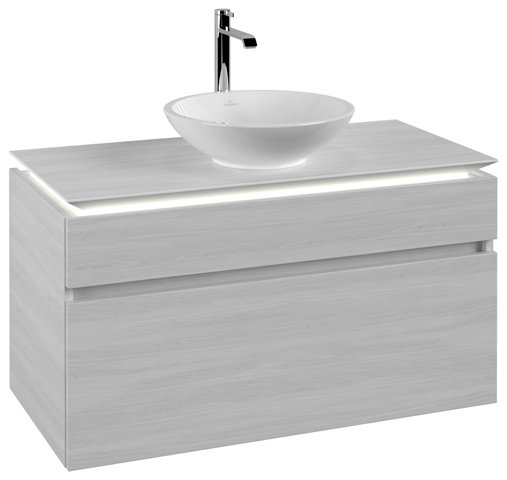 Villeroy & Boch Legato vanity unit B572, 1000x550x500mm, washbasin right, LED lighting