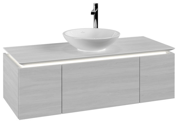 Villeroy & Boch Legato Vanity unit B577, 1200x380x500mm,Wash basin centric, LED- illumination