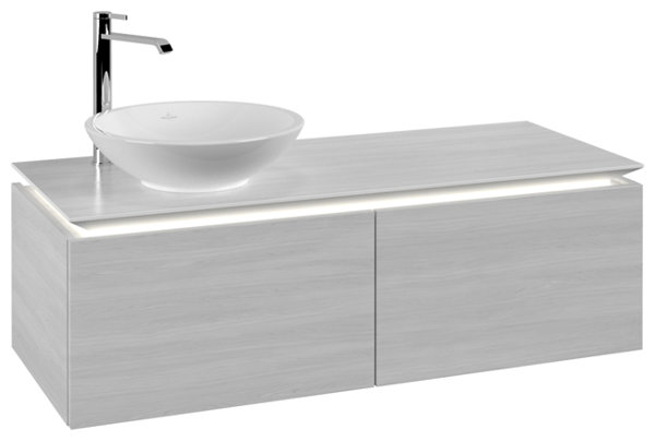 Villeroy & Boch Legato Vanity unit B579, 1200x380x500mm, washbasin left, LED lighting