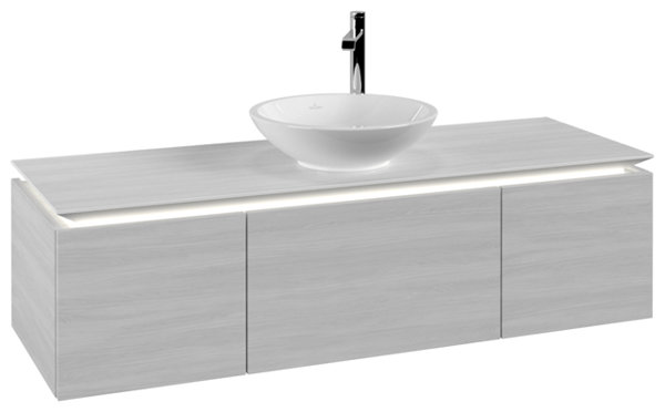 Villeroy & Boch Legato Vanity unit B585, 1400x380x500mm, washbasin centric, LED- illumination