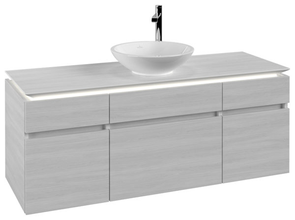 Villeroy & Boch Legato Vanity unit B586, 1400x550x500mm, washbasin centre, LED lighting