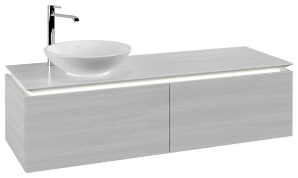 Villeroy & Boch Legato Vanity unit B587, 1400x380x500mm, washbasin left, LED lighting