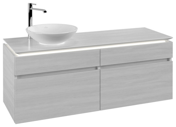 Villeroy & Boch Legato Vanity unit B588, 1400x550x500mm, washbasin left, LED lighting