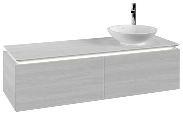 Villeroy & Boch Legato Vanity unit B589, 1400x380x500mm, washbasin right, LED lighting