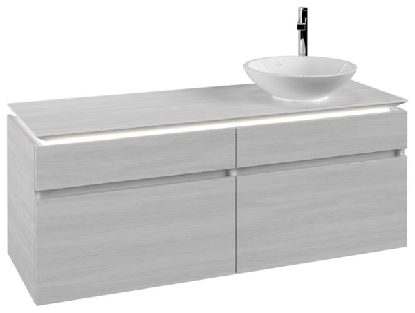 Villeroy & Boch Legato Vanity unit B590, 1400x550x500mm, washbasin right, LED lighting