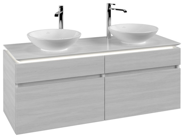 Villeroy & Boch Legato Vanity unit B592, 1400x550x500mm, 2 washbasins, LED lighting