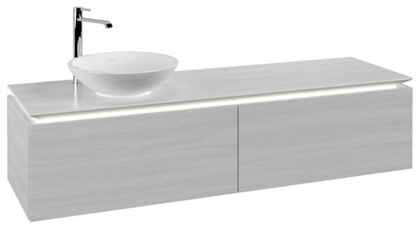 Villeroy & Boch Legato Vanity unit B595, 1600x380x500mm, washbasin left, LED lighting