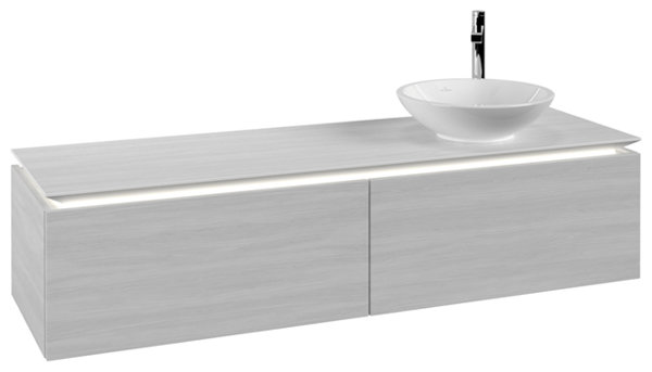 Villeroy & Boch Legato Vanity unit B597, 1600x380x500mm, washbasin right, LED lighting