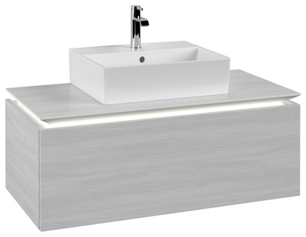 Villeroy & Boch Legato Vanity unit B603, 1000x380x500mm, washbasin centre, LED lighting