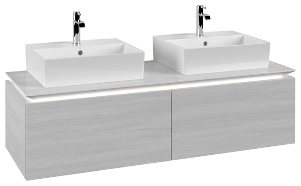 Villeroy & Boch Legato Vanity unit B668, 1400x380x500mm, 2 washbasins, LED lighting