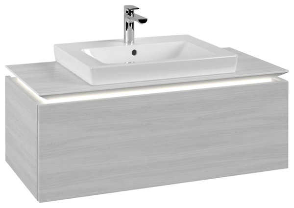 Villeroy & Boch Legato Vanity unit B680, 1000x380x500mm, washbasin centric, LED- illumination