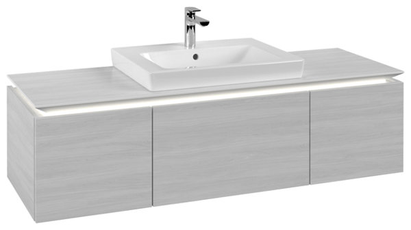 Villeroy & Boch Legato Vanity unit B682, 1200x380x500mm, washbasin centric, LED- illumination